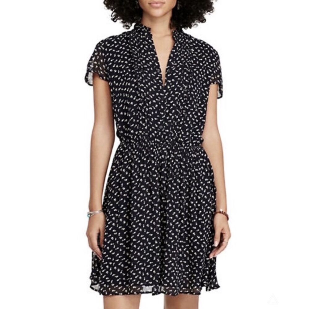 RALPH LAUREN DENIM & SUPPLY Navy Ditzy Floral V-Neck Dress, Sz M